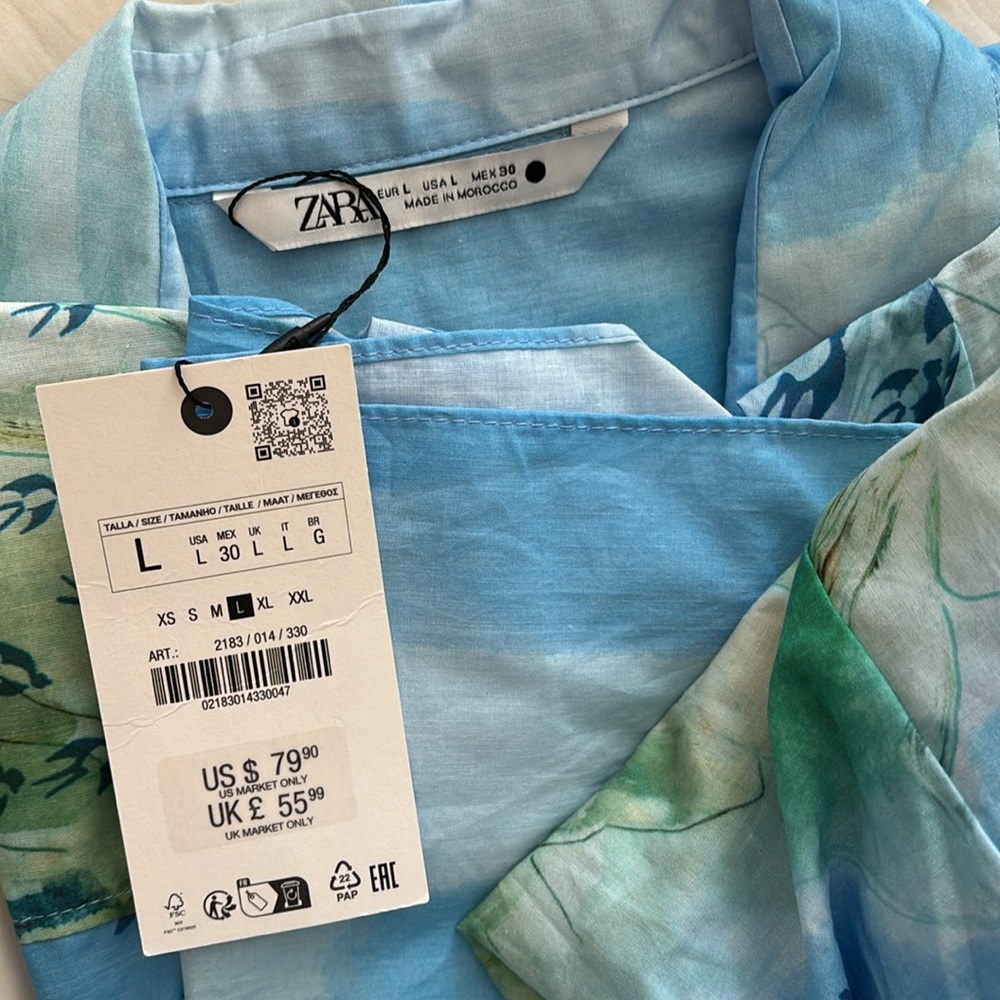 Zara printed shirt dress ZW collection 2183/014 - Picture 11 of 11